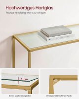 VASAGLE Konsolentisch rechteckig Glas gold 100,0 x 35,0 x 80,0 cm, 1 St.
