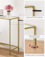 VASAGLE Konsolentisch rechteckig Glas gold 100,0 x 35,0 x 80,0 cm, 1 St.