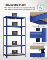 SONGMICS Schwerlastregal GLR050Q01 blau 100,0 x 50,0 x 200,0 cm