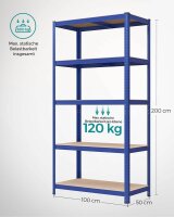 SONGMICS Schwerlastregal GLR050Q01 blau 100,0 x 50,0 x 200,0 cm