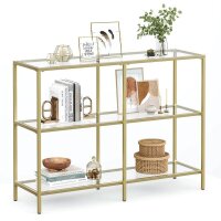 VASAGLE Konsolentisch rechteckig Glas gold 100,0 x 30,0 x...