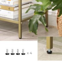 VASAGLE Konsolentisch rechteckig Glas gold 100,0 x 30,0 x 73,0 cm, 1 St.