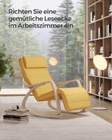SONGMICS Schaukelstuhl gelb braun Stoff 67,0 x 121,5 x 84,0 cm, 1 St.