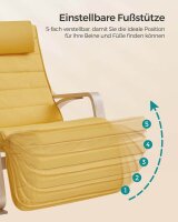 SONGMICS Schaukelstuhl gelb braun Stoff 67,0 x 121,5 x 84,0 cm, 1 St.