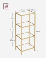 VASAGLE Bücherregal gold 40,0 x 30,0 x 95,0 cm, 1 St.