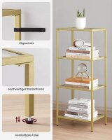 VASAGLE Bücherregal gold 40,0 x 30,0 x 95,0 cm, 1 St.