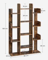 VASAGLE Bücherregal braun 86,0 x 25,0 x 140,0 cm, 1 St.
