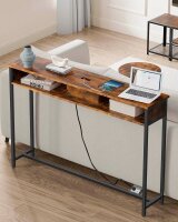 VASAGLE Konsolentisch rechteckig Spanplatte braun 120,0 x 25,0 x 81,0 cm, 1 St.