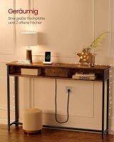 VASAGLE Konsolentisch rechteckig Spanplatte braun 120,0 x 25,0 x 81,0 cm, 1 St.