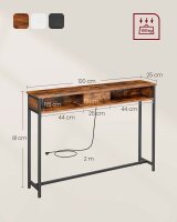 VASAGLE Konsolentisch rechteckig Spanplatte braun 120,0 x 25,0 x 81,0 cm, 1 St.