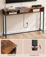 VASAGLE Konsolentisch rechteckig Spanplatte braun 120,0 x 25,0 x 81,0 cm, 1 St.