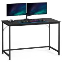 VASAGLE Schreibtisch schwarz rechteckig, 4-Fuß-Gestell schwarz 120,0 x 60,0 cm