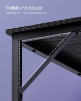 VASAGLE Schreibtisch schwarz rechteckig, 4-Fuß-Gestell schwarz 120,0 x 60,0 cm
