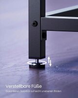 VASAGLE Schreibtisch schwarz rechteckig, 4-Fuß-Gestell schwarz 120,0 x 60,0 cm