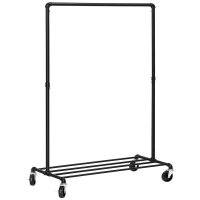SONGMICS Rollgarderobe schwarz Metall 100,0 x 163,0 cm, 1...