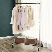 SONGMICS Rollgarderobe schwarz Metall 100,0 x 163,0 cm, 1...
