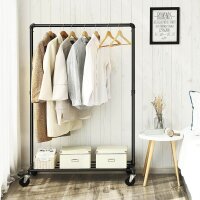 SONGMICS Rollgarderobe schwarz Metall 100,0 x 163,0 cm, 1 St.