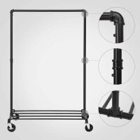 SONGMICS Rollgarderobe schwarz Metall 100,0 x 163,0 cm, 1 St.