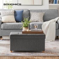 SONGMICS Sitztruhe LSF16GYZ dunkelgrau Stoff 76,0 cm