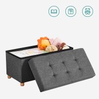 SONGMICS Sitztruhe LSF16GYZ dunkelgrau Stoff 76,0 cm