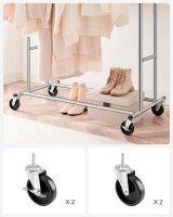 SONGMICS Rollgarderobe HSR12SV1 schwarz Metall 129,0 - 169,0 x 148,0 - 172,0 cm, 1 St.
