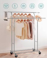 SONGMICS Rollgarderobe HSR12SV1 schwarz Metall 129,0 - 169,0 x 148,0 - 172,0 cm, 1 St.