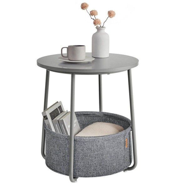 VASAGLE Beistelltisch rund Spanplatte dunkelgrau 45,0 x 45,0 x 50,0 cm, 1 St.