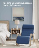 SONGMICS Schaukelstuhl blau braun Stoff 67,0 x 121,5 x 84,0 cm, 1 St.