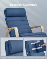 SONGMICS Schaukelstuhl blau braun Stoff 67,0 x 121,5 x 84,0 cm, 1 St.
