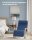 SONGMICS Schaukelstuhl blau braun Stoff 67,0 x 121,5 x 84,0 cm, 1 St.