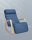 SONGMICS Schaukelstuhl blau braun Stoff 67,0 x 121,5 x 84,0 cm, 1 St.