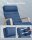 SONGMICS Schaukelstuhl blau braun Stoff 67,0 x 121,5 x 84,0 cm, 1 St.