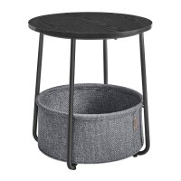 VASAGLE Beistelltisch rund Spanplatte schwarz, grau 45,0...
