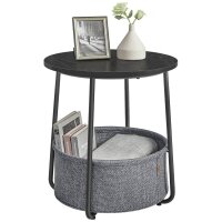 VASAGLE Beistelltisch rund Spanplatte schwarz, grau 45,0 x 45,0 x 50,0 cm, 1 St.