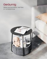 VASAGLE Beistelltisch rund Spanplatte schwarz, grau 45,0 x 45,0 x 50,0 cm, 1 St.