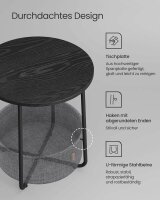 VASAGLE Beistelltisch rund Spanplatte schwarz, grau 45,0 x 45,0 x 50,0 cm, 1 St.