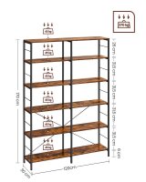 VASAGLE Bücherregal braun, schwarz 120,0 x 30,0 x 170,0 cm, 1 St.