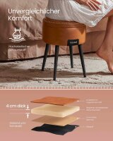 VASAGLE Wohnzimmer-Hocker mit Stauraum LOM005K01 braun Kunstleder, 1 St.