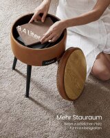 VASAGLE Wohnzimmer-Hocker mit Stauraum LOM005K01 braun Kunstleder, 1 St.