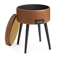 VASAGLE Wohnzimmer-Hocker mit Stauraum LOM005K01 braun Kunstleder, 1 St.