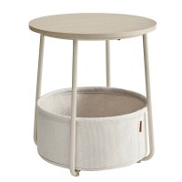VASAGLE Beistelltisch rund Spanplatte creme 45,0 x 45,0 x...