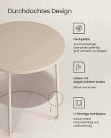 VASAGLE Beistelltisch rund Spanplatte creme 45,0 x 45,0 x 50,0 cm, 1 St.