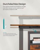 SONGMICS elektrisch höhenverstellbarer Schreibtisch braun rechteckig, C-Fuß-Gestell schwarz 160,0 x 60,0 cm