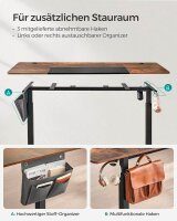 SONGMICS elektrisch höhenverstellbarer Schreibtisch braun rechteckig, C-Fuß-Gestell schwarz 160,0 x 60,0 cm