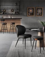 VASAGLE Barhocker LBC090B01 schwarz Kunstleder, 2 St.