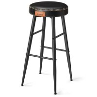 VASAGLE Barhocker LBC090B01 schwarz Kunstleder, 2 St.