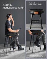 VASAGLE Barhocker LBC090B01 schwarz Kunstleder, 2 St.