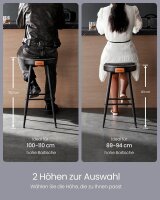 VASAGLE Barhocker LBC090B01 schwarz Kunstleder, 2 St.