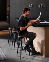VASAGLE Barhocker LBC090B01 schwarz Kunstleder, 2 St.