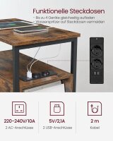 VASAGLE Beistelltisch rechteckig Spanplatte braun 35,0 x 60,0 x 61,0 cm, 1 St.